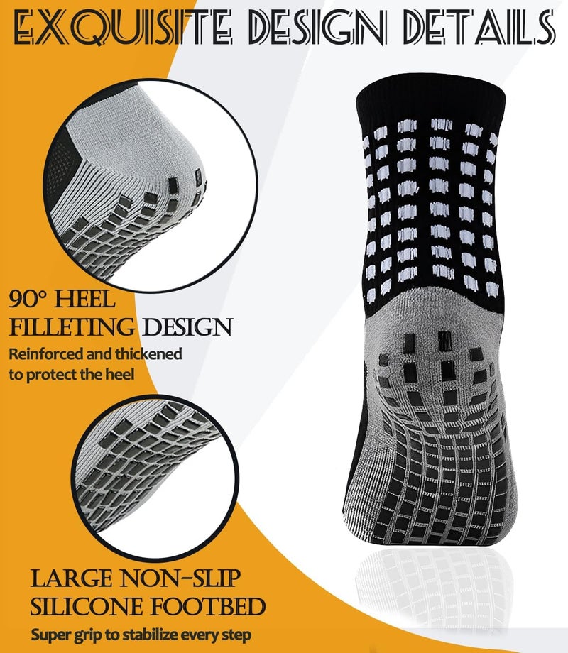 KMOLY 1 Set Kids Grip Soccer Socks and Shin Guard Sleeves for Age 7-14 Youth Boys Children Football Basketball Training - Image 3